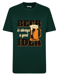 Bigdude T-Shirt mit Bier-Print, Grün